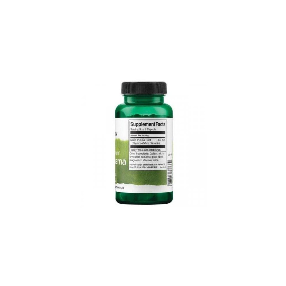Swanson Muira Puama Radacina 400 mg 90 Capsule (Libidou, afrodisiac, potenta) Beneficii Radacina Muira Puama: imbunatateste func