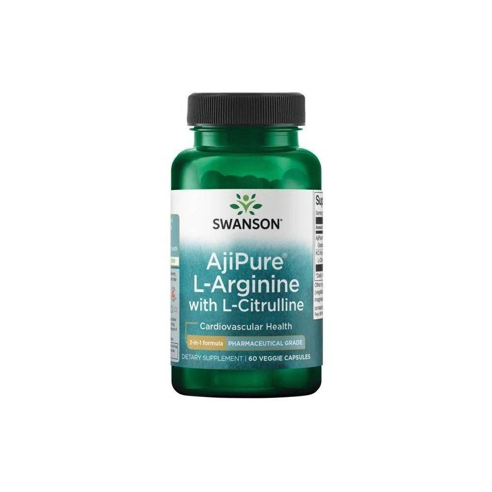 Swanson L-Arginine / L-Citrulline - 60 Capsule Beneficii L-Arginine / L-Citrulline: se transformă cu ușurință în Oxid Nitric, sp Swanson L-Arginine / L-Citrulline - 60 Capsule Beneficii L-Arginine / L-Citrulline: se transformă cu ușurință în Oxid Nitric, sp