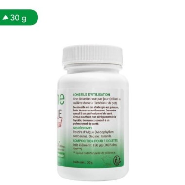 Iod alge marine pudra 30 grame, Oemine Iod alge marine Beneficii: imbunatateste metabolismul, protectie sigura a glandei tiroidi