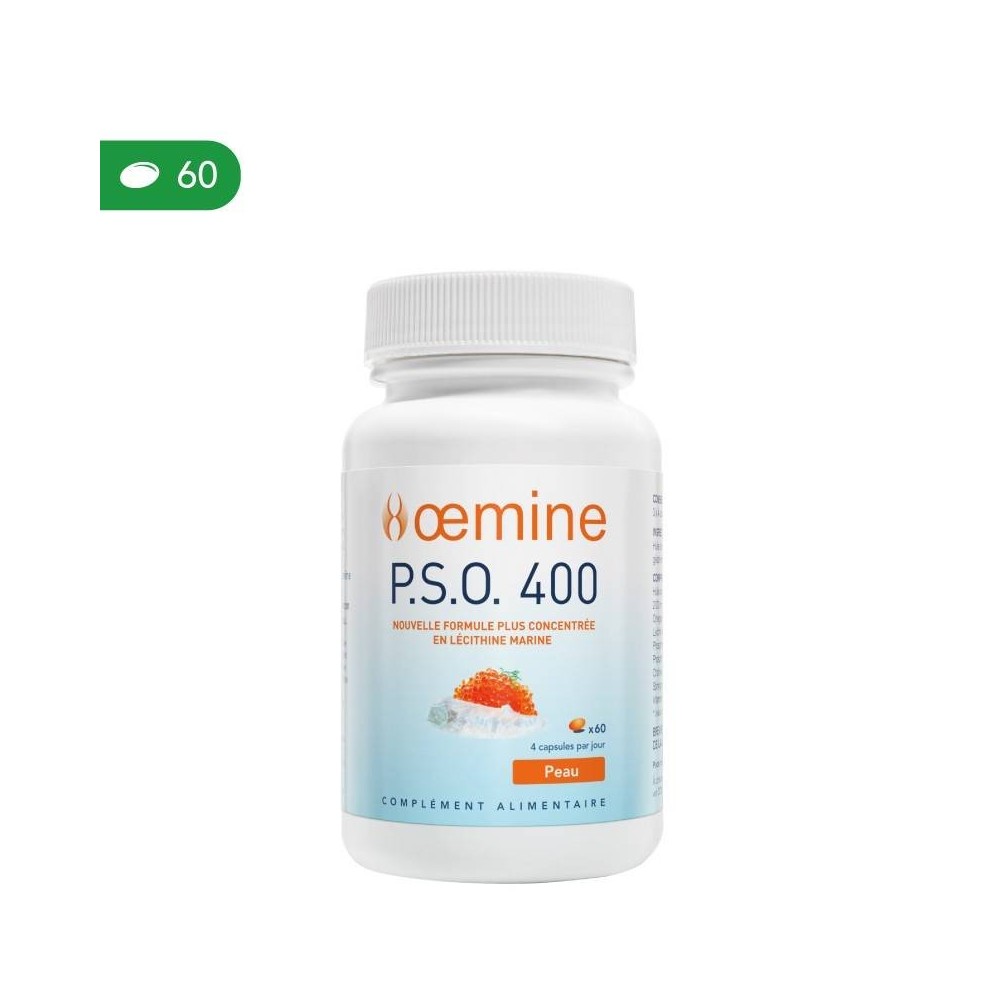 Oemine P.S.O. 400 (Lecitina marina-Omega 3) 60 capsule Lecitina marina mai concentrata sub forma de capsule, asociata cu uleiul Oemine P.S.O. 400 (Lecitina marina-Omega 3) 60 capsule Lecitina marina mai concentrata sub forma de capsule, asociata cu uleiul