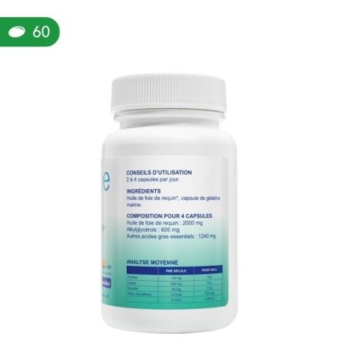 Ulei din ficat de rechin 500mg 60 Capsule, ALKYL Oemine Ulei din ficat de rechin beneficii: ajuta in cazul hepatitelor virale si