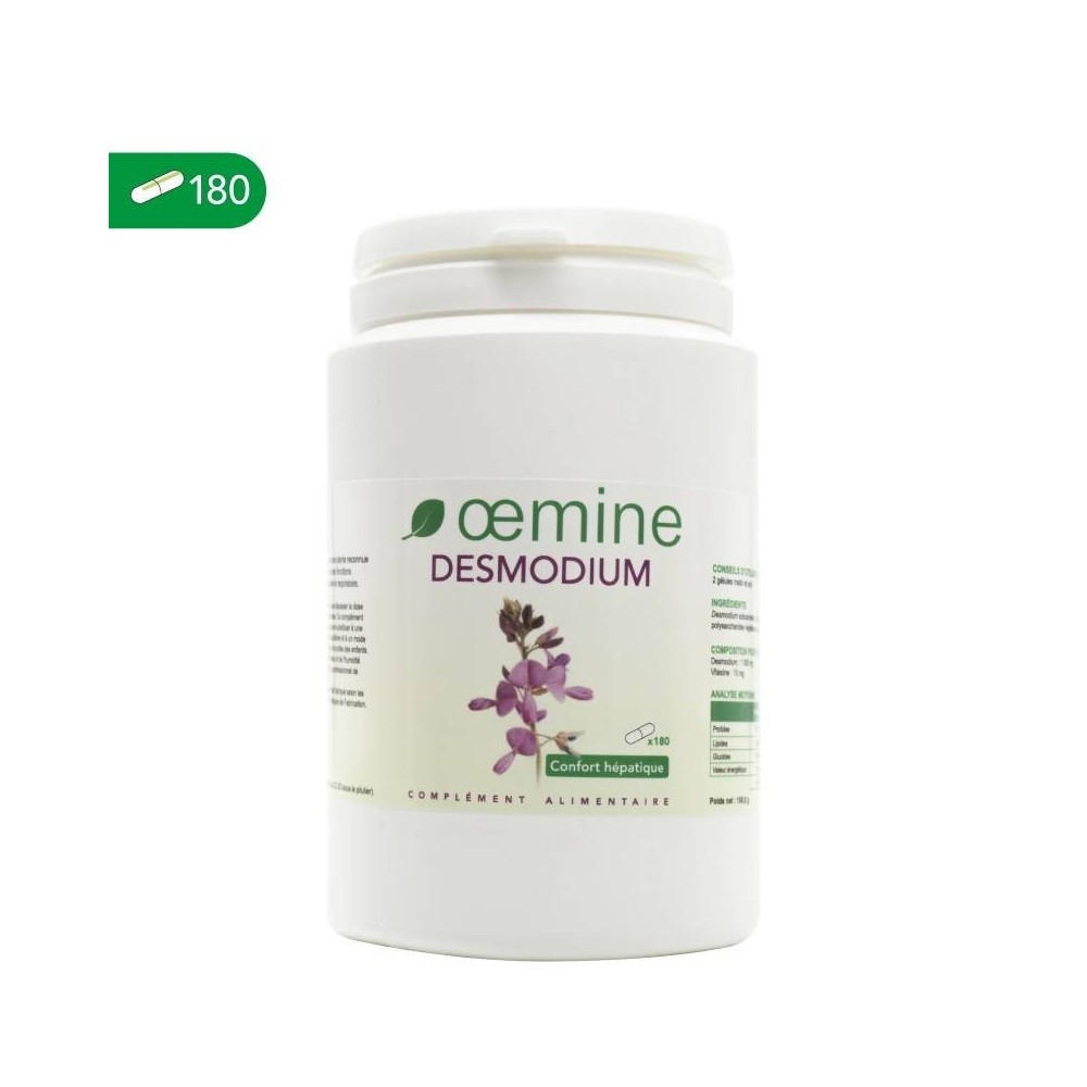 Oemine Desmodium 180 capsule Beneficii Desmodium: reface ficatul si celulele hepatice, scaderea valorilor transaminazelor, in ca Oemine Desmodium 180 capsule Beneficii Desmodium: reface ficatul si celulele hepatice, scaderea valorilor transaminazelor, in ca