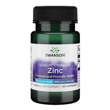 Albion Chelated Zinc - Zinc chelat 30mg 90 Capsule, Swanson Zinc chelat beneficii: reglarea proceselor metabolice si a activitat