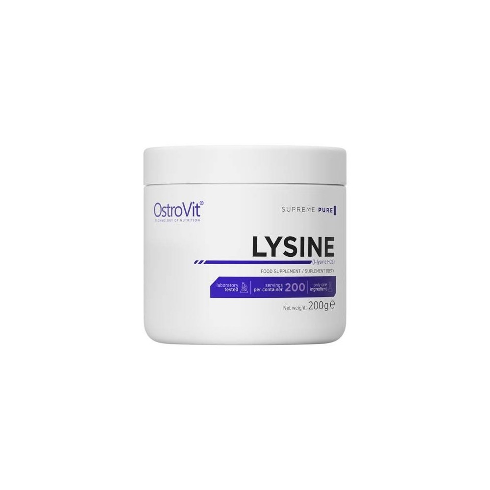 OstroVit Supreme Pure Lysine pulbere 200 grame Beneficii L-Lizina: ajuta la producerea de enzime, hormoni si anticorpi, componen OstroVit Supreme Pure Lysine pulbere 200 grame Beneficii L-Lizina: ajuta la producerea de enzime, hormoni si anticorpi, componen