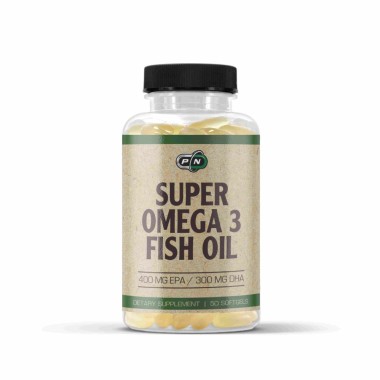 Pure Nutrition USA Omega 3, 1000mg, 50 capsule, Ulei de peste 400 EPA / 300 DHA Beneficii Omega 3 ulei de peste: protejeaza inim