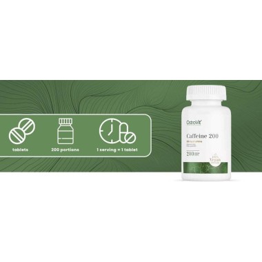 Caffeine - Cofeina 200mg 200 Tablete, OstroVit Caffeine - Cofeina Beneficii: ajuta la accelerarea metabolismului, stimuleaza, ad
