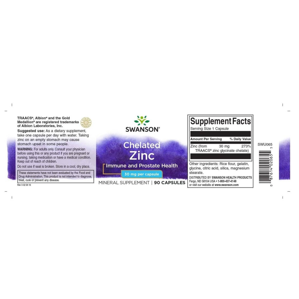 Albion Chelated Zinc - Zinc chelat 30mg 90 Capsule, Swanson Zinc chelat beneficii: reglarea proceselor metabolice si a activitat
