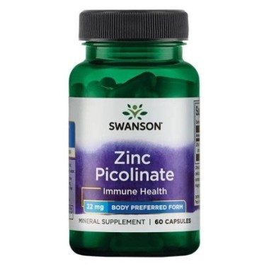 Swanson Zinc Picolinate Body Preferred Form, 22mg - 60 Capsule Beneficii Zinc picolinat: creste imunitatea, stimuleaza productia