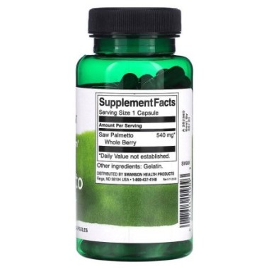 Saw Palmetto 540mg 100 Capsule, Swanson, Prostata tratament Saw Palmetto beneficii: amelioreaza hiperplazia benignă de prostată,