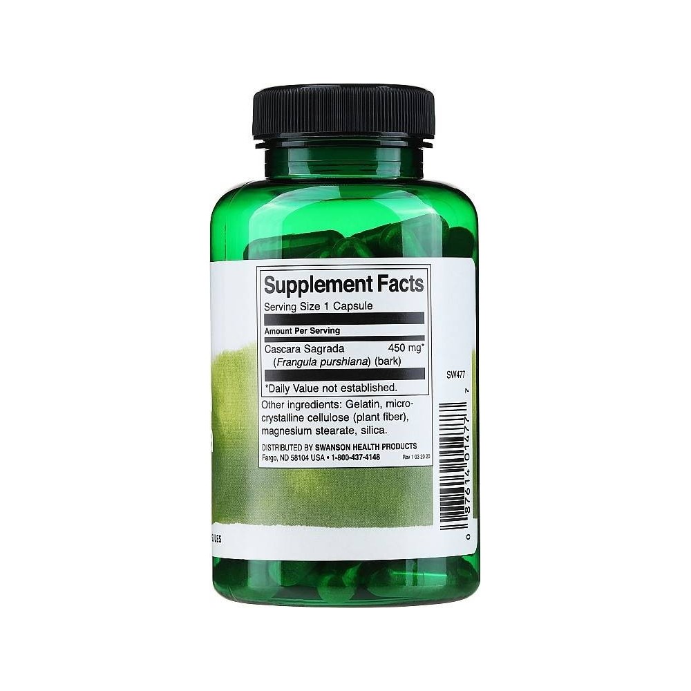 Cascara Sagrada 450 mg 100 Capsule, Swanson Cascara Sagrada beneficii: cunoscuta si dub denumire de Crusinul lui Pursh, este uti