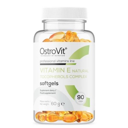 OstroVit Vitamina E naturala - 90 Capsule Beneficii Vitamina E: antioxidant puternic, ajută la formarea de globule roșii, spriji