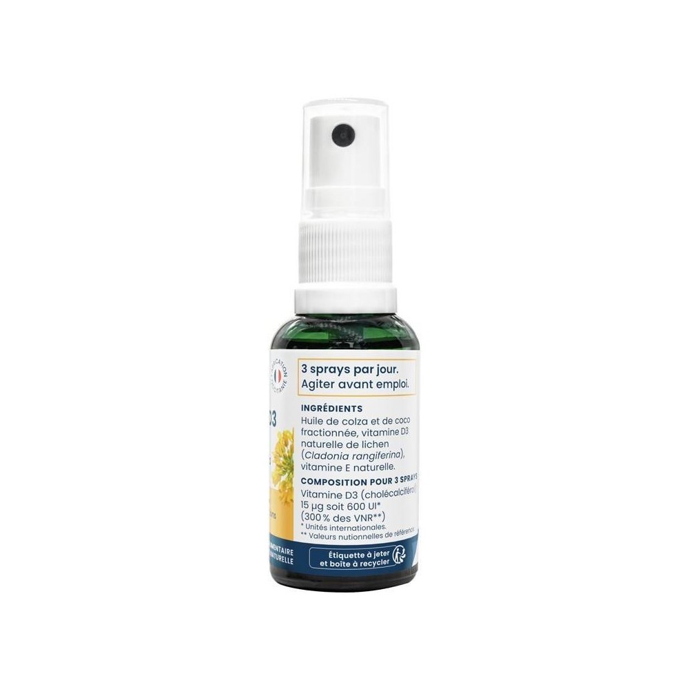 Oemine Vitamina D3 - vegetala, spray picaturi orale Beneficii Vitamina D3: mentinerea sanatatii dintilor si a oaselor, mentinere