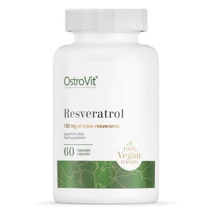 Resveratrol Trans Vege 60 Capsule, OstroVit Resveratrol Trans Vege beneficii: mentine sanatatea colonului, antioxidant natural p