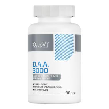 OstroVit D.A.A 3000 90 Capsule, Acid D-Aspartic Beneficii D-Aspartic Acid capsule, (DAA): crește producția de tes-tosteron natur