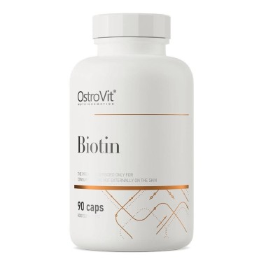 Biotina Vege 2500 mcg 90 Capsule, OstroVit Biotina beneficii: importanta pentru par, piele si sanatatea unghiilor, nutrient esen