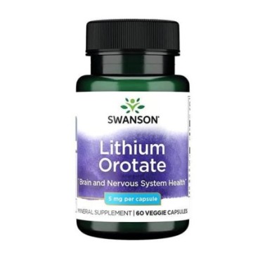 Ultra Litiu Orotat 5 Mg 60 Capsule, Swanson Litiu Orotat beneficii: sprijina starea de spirit sanatoasa, sanatatea emotionala, c