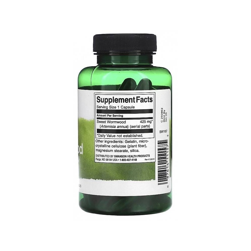 Pelin Dulce 425mg 90 Capsule, Swanson (Wormwood, Pelinita, Artemisia Annua) Pelin Dulce, Wormwood, Pelinita, Artemisia Annua ben