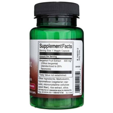 Bergamot Extract 500mg 30 Capsule, Swanson Bergamot Extract Beneficii: ajuta la ameliorarea depresiei, ajuta la scaderea nivelul