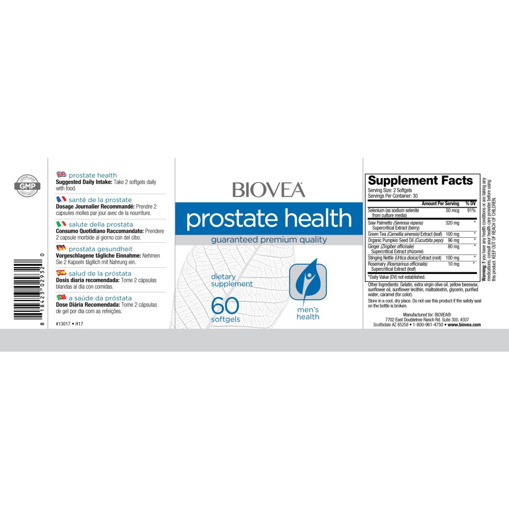 Prostate Health - Sanatate Prostata 60 Capsule, Biovea Prostate Health de la Biovea sustine o prostata sanatoasa si poate fi ben