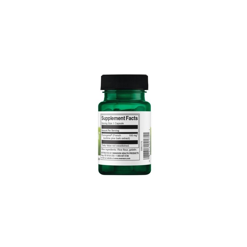 Pycnogenol 100mg 30 Capsule Swanson BENEFICII PYCNOGENOL: un puternic antioxidant, sprijina echilibrul colesterolului sanatos, a