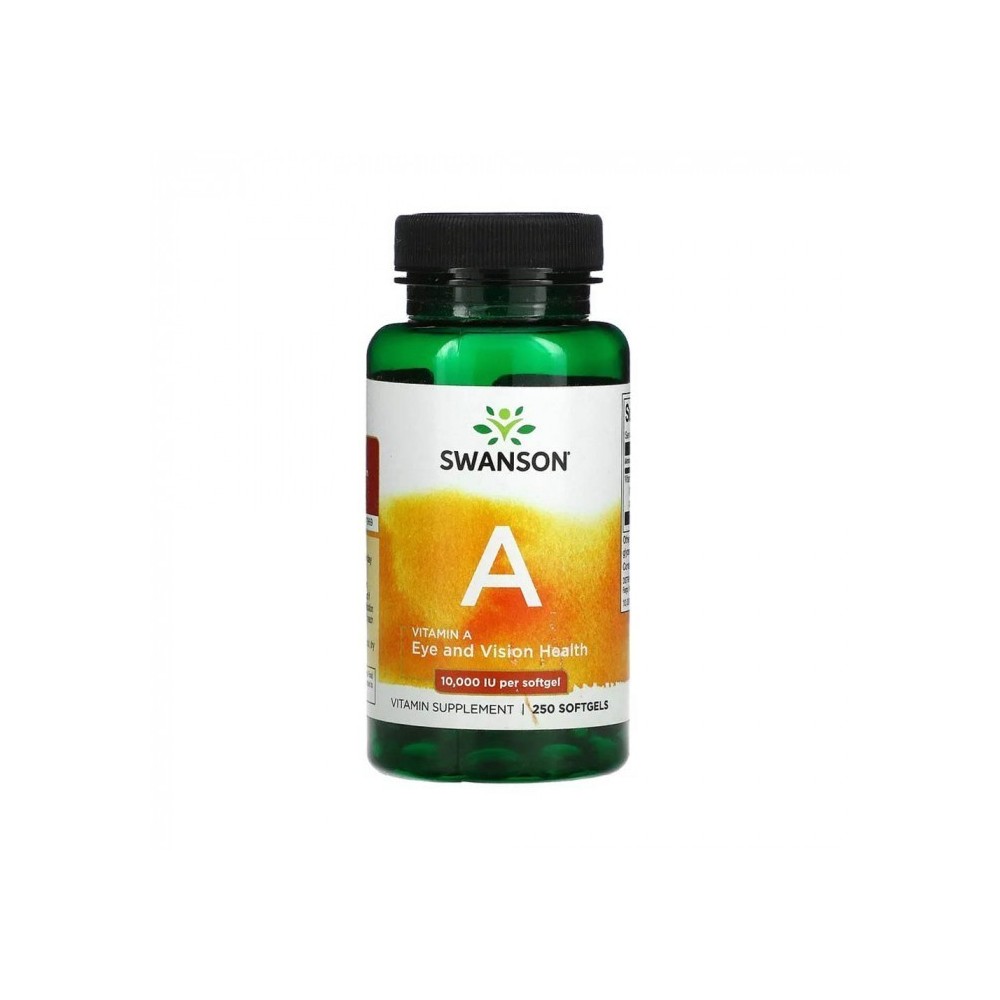 Vitamin A 10.000 IU 250 gelule Swanson Beneficii Vitamina A: Vitamina A este esentiala pentru sanatatea ochilor, ajuta la echili Vitamin A 10.000 IU 250 gelule Swanson Beneficii Vitamina A: Vitamina A este esentiala pentru sanatatea ochilor, ajuta la echili