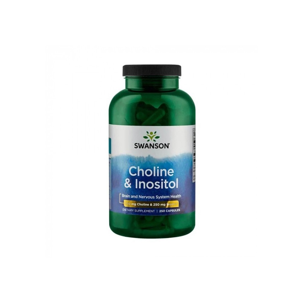 Choline & Inositol 250 Capsule Swanson Choline + Inositol beneficii: sustine functionarea sistemului nervos, participa la metabo Choline & Inositol 250 Capsule Swanson Choline + Inositol beneficii: sustine functionarea sistemului nervos, participa la metabo