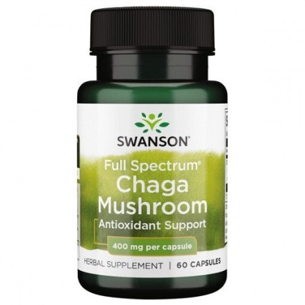 Full Spectrum Chaga Mushroom 400mg 60 Capsule Swanson Chaga Extract este un supliment alimentar pe baza de ciuperci care ofera o