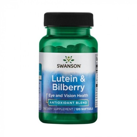 Lutein & Bilberry 120 Capsule Swanson Protejeaza retina si cristalinul, creste acuitatea vizuala pe timp de noapte si capacitate