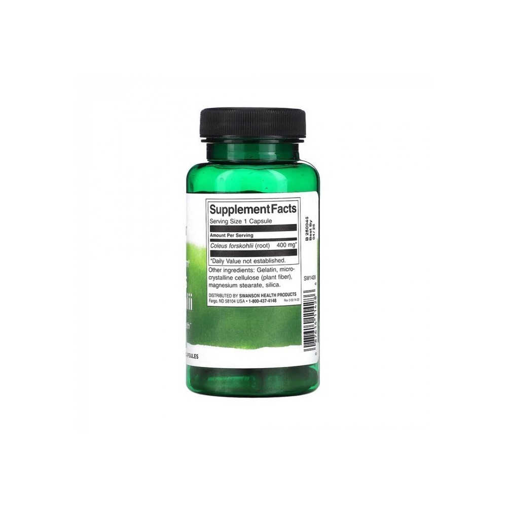 Full Spectrum Coleus Forskohlii 400mg 60 Capsule Swanson Forskolin este compus, care poate ajuta la arderea grasimilor. Eficient