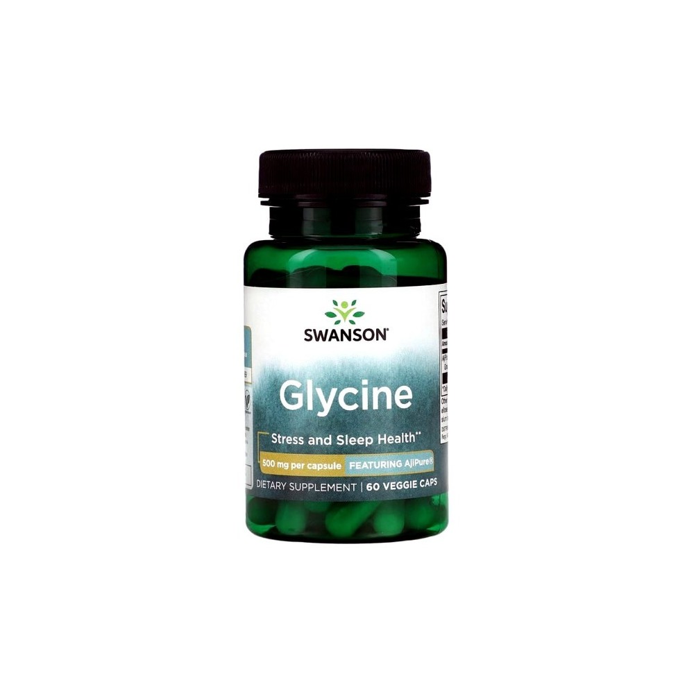 Glycine 500mg 60 Capsule Swanson Glicina (aminoacetic, acid aminoetanoic, glicocol) este cel mai simplu aminoacid utilizat de or Glycine 500mg 60 Capsule Swanson Glicina (aminoacetic, acid aminoetanoic, glicocol) este cel mai simplu aminoacid utilizat de or
