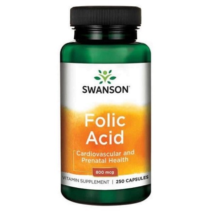 Folic Acid 800mcg 250 Capsule Swanson Beneficii acid folic: este esential pentru sanatatea celulelor rosii din sange si pentru p