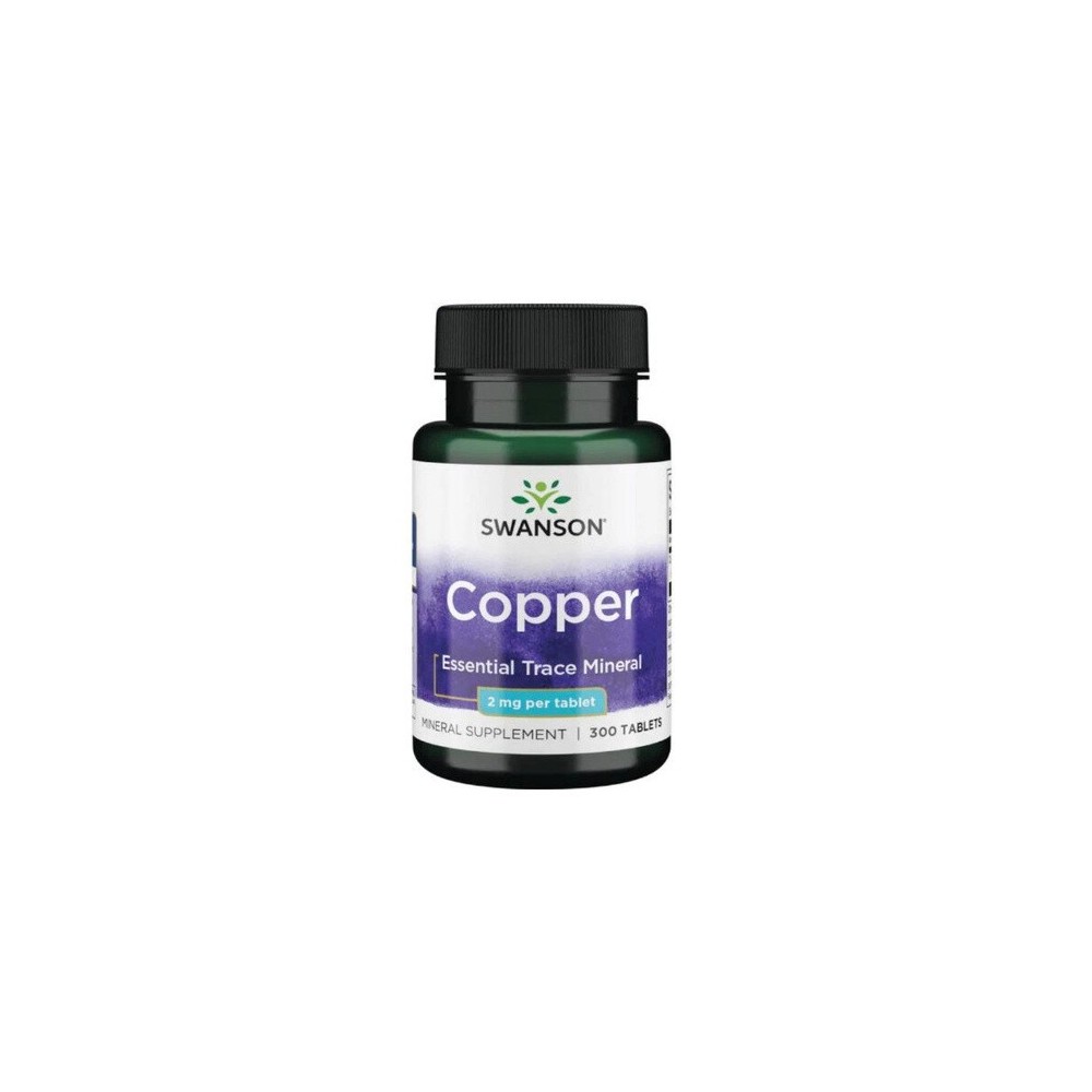 Copper - Cupru Chelat 2mg 300 Tablete Swanson Beneficii Cupru: mentinerea tesutului conjunctiv normal, un metabolism normal de e