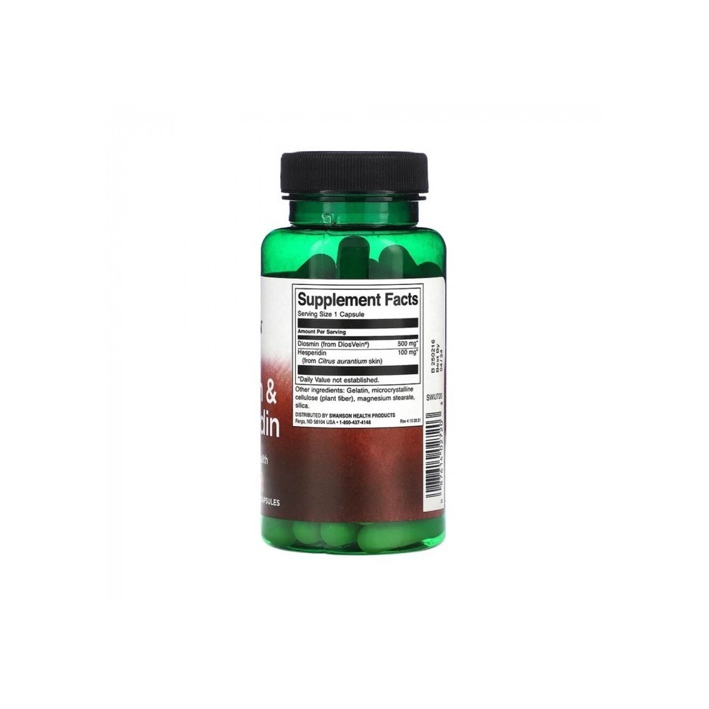 Diosmin & Hesperidin 100 mg / 500 mg 60 Capsule Swanson Insuficienta venoasa cronica, care poate fi ameliorata prin hesperidina 
