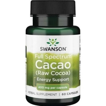 Full Spectrum Cacao (Raw Cocoa) 400mg 60 Capsule Swanson Swanson Full Spectrum Cacao este cea mai bună cacao brută. Această plan