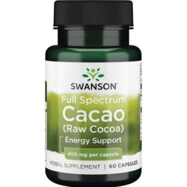 Full Spectrum Cacao (Raw Cocoa) 400mg 60 Capsule Swanson Swanson Full Spectrum Cacao este cea mai bună cacao brută. Această plan
