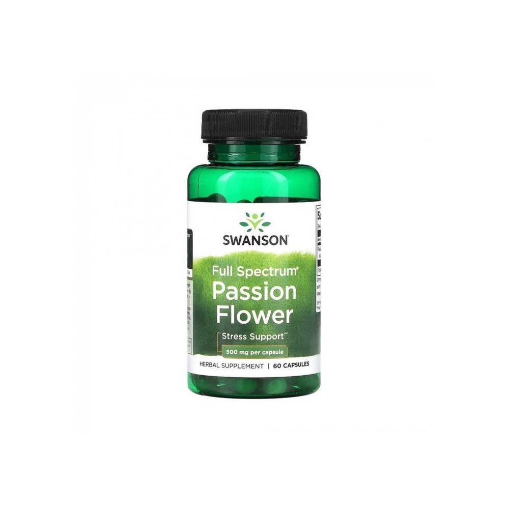 Passion Flower - Floarea Pasiunii 500mg 60 Capsule Swanson Beneficii Passiflora: somn lnistit, sustine odihna, anti-stres. Acest