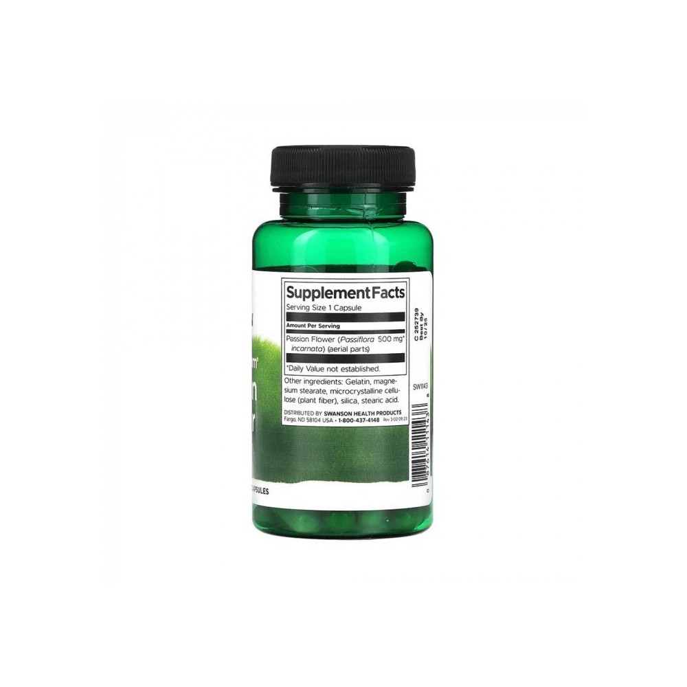 Passion Flower - Floarea Pasiunii 500mg 60 Capsule Swanson Beneficii Passiflora: somn lnistit, sustine odihna, anti-stres. Acest