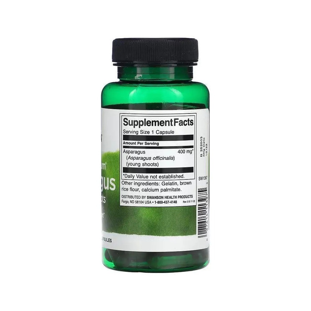 Full Spectrum Asparagus - Sparanghel lastari tineri 60 Capsule Swanson Formula exclusivă Asparagus Extract contribuie la buna fu