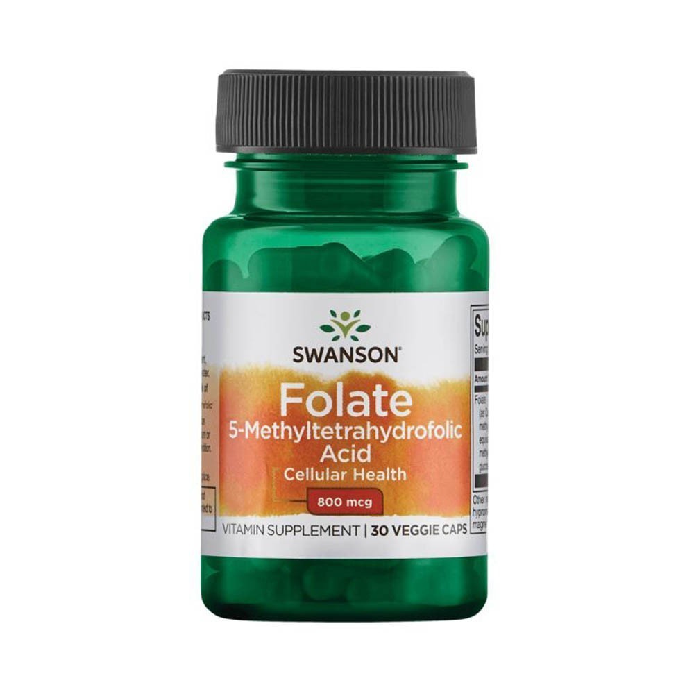 Folate (5-Methyltetrahydrofolic Acid) 800mcg 30 Capsule, Swanson Contribuie la reducerea senzației de oboseală și epuizare, susț Folate (5-Methyltetrahydrofolic Acid) 800mcg 30 Capsule, Swanson Contribuie la reducerea senzației de oboseală și epuizare, susț