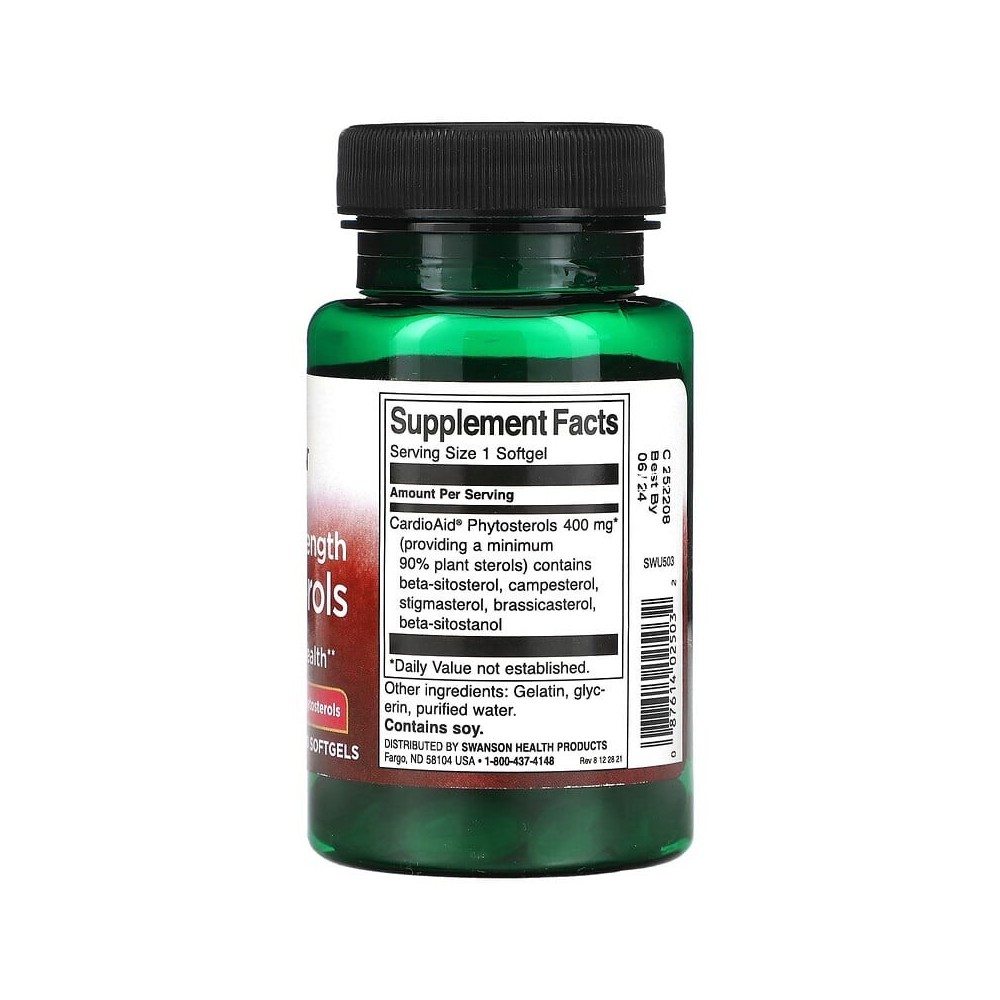 Plant Sterols - Maximum Strength 60 Capsule, Swanson Oferă sprijin pentru sănătatea cardiovasculară generală. Ajută la menținere