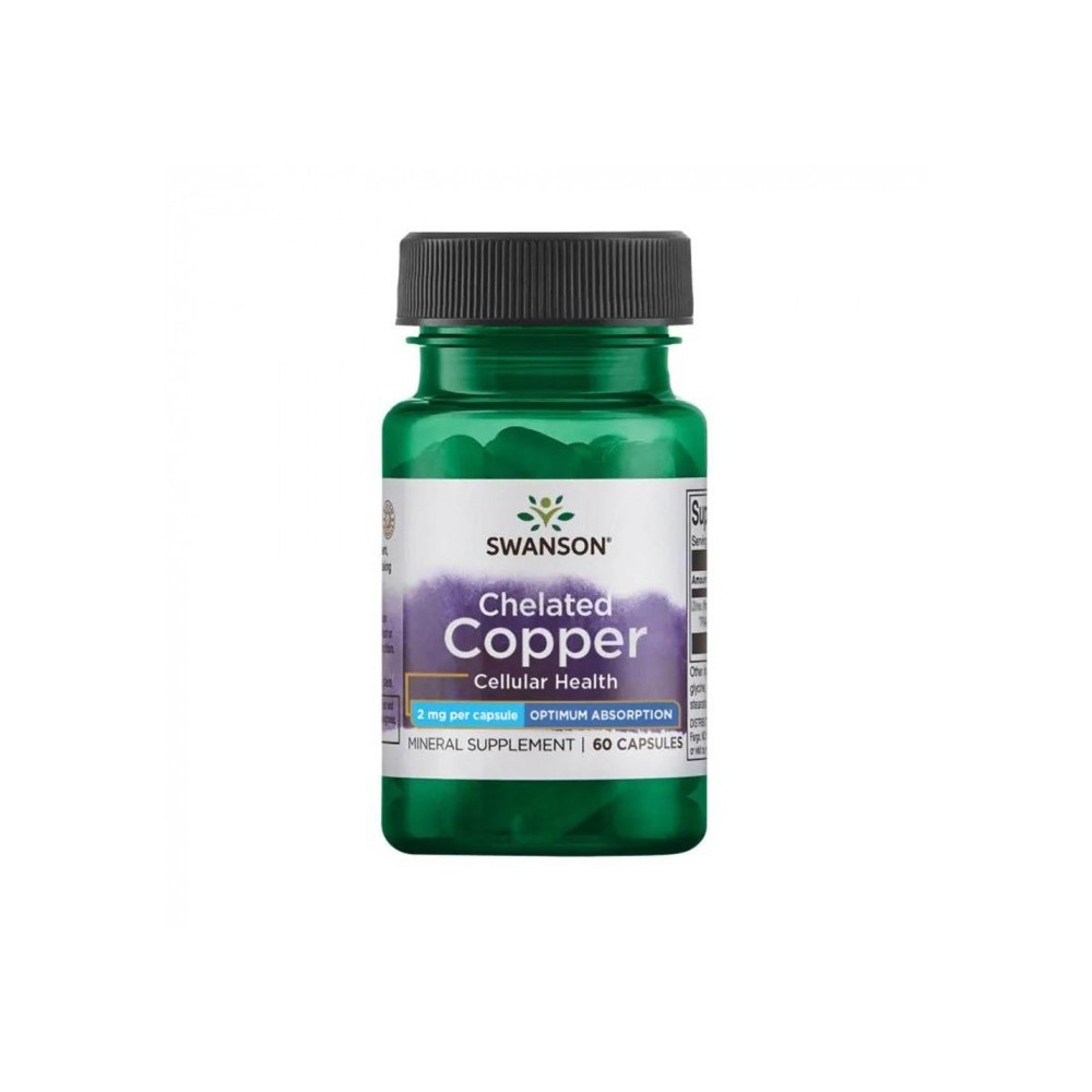 Albion Chelated Copper (Cupru) 2mg 60 Capsule, Swanson Cuprul este un mineral dinamic, antiinfecţios, antiviral, antiinflamator.
