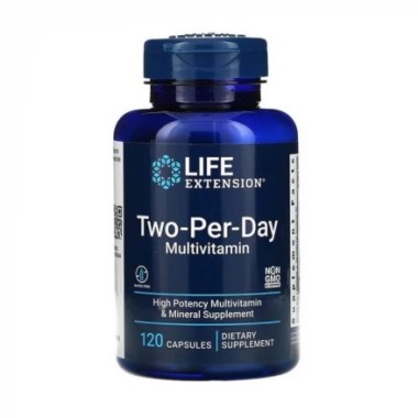 Two-Per-Day Multivitamine & Minerale, 120 Capsule, Life Extension Two-Per-Day Multivitamin &amp; Mineral, vă oferă un spectru la