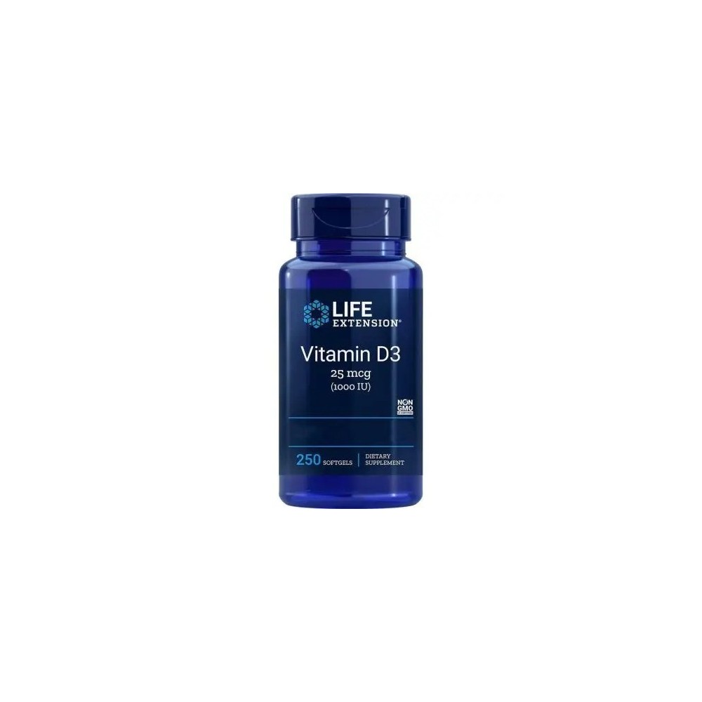 Vitamina D3 1.000 UI 250 Capsule moi, Life Extension Efectul vitaminei D3 joacă un rol important în întreținerea oaselor. Este r