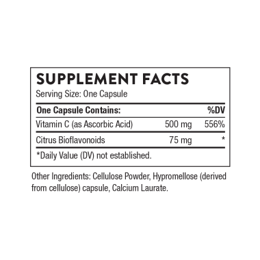 Vitamina C 500mg, Bioflavonoide 75mg, 90 Capsule, Thorne Research Deși s-ar putea să te bazezi pe vitamina C numai în lunile de 