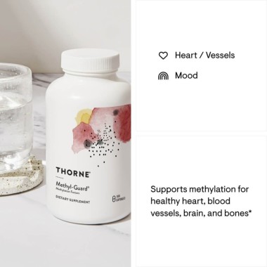Methyl-Guard® - Betaina + Folate + B6 + B12, 180 Capsule, Thorne Research Menținerea unui nivel normal de homocisteină în sângel