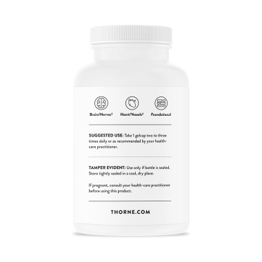 Omega 3 + Coenzyme Q10 90 Capsule, Thorne Research Omega-3 de la Thorne cu CoQ10 conține cei mai importanți doi acizi grași omeg