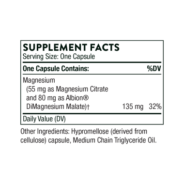 Magnesium CitraMate 135mg 90 Capsule, Thorne Research Mineralul de magneziu este crucial pentru funcționarea corectă a organismu