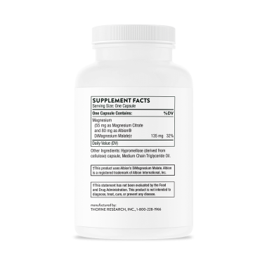 Magnesium CitraMate 135mg 90 Capsule, Thorne Research Mineralul de magneziu este crucial pentru funcționarea corectă a organismu