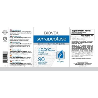 Biovea Serrapeptaza (Serrapeptase) 40,000 IU 90 Capsule Beneficii Serrapeptase: imbunătățește activitatea antibioticelor și lupt