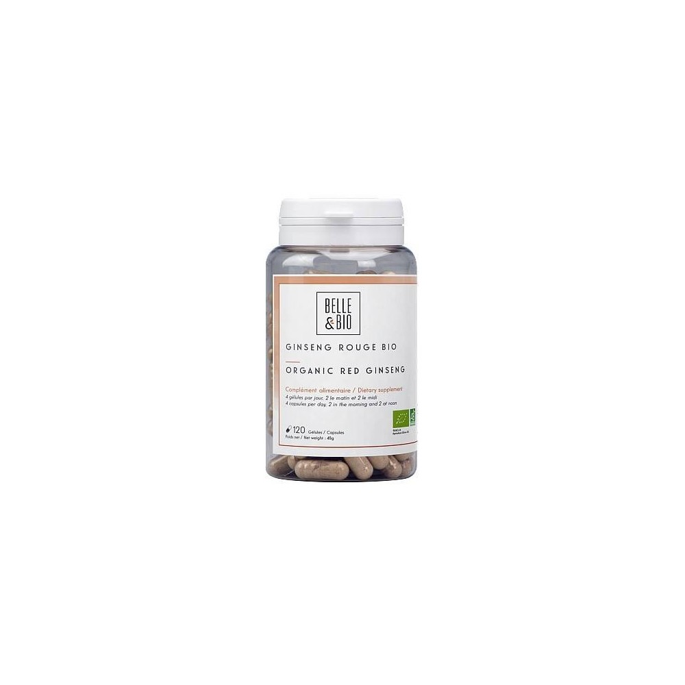 Belle&Bio Ginseng Rosu Bio 120 capsule (Creste energia, tonic natural, creste potenta) Beneficii Ginseng Rosu Bio, Ginseng Rosu 
